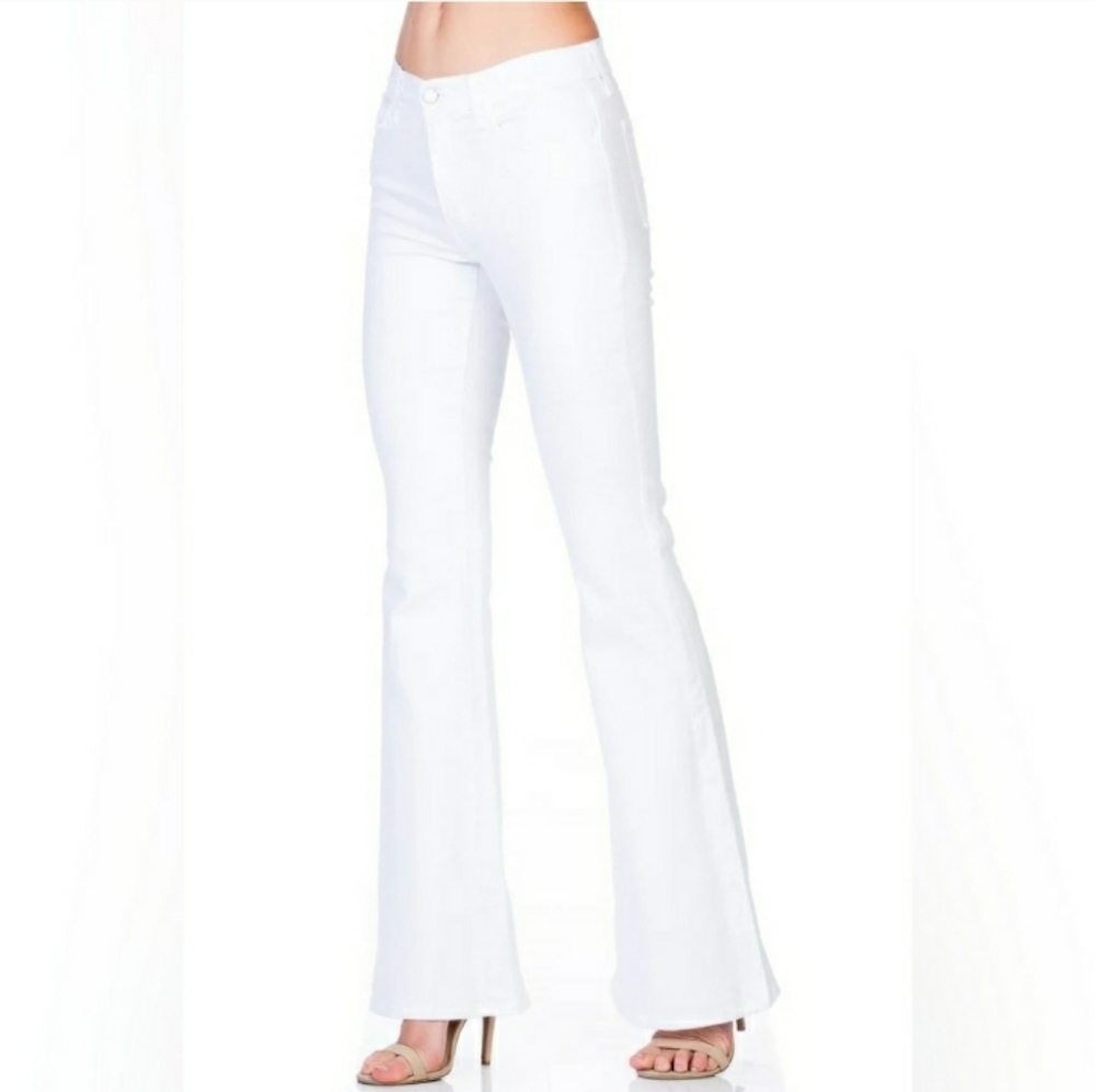 O2 Denim Hollywood USA Womens White Jeans Wide Leg - Picture 2 of 12